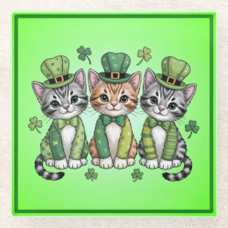 Lucky St. Patrick’s Day Kittens-47474 Glasuntersetzer