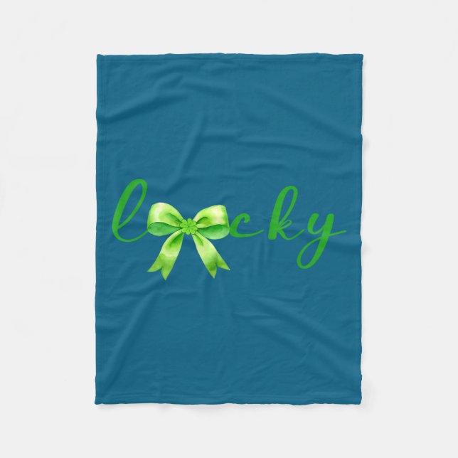 Lucky, St.patricks Day Coquette,shamrock Funny  Fleecedecke (Vorderseite)