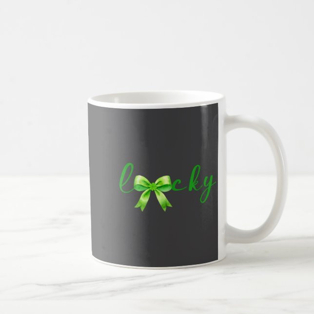 Lucky, St.patricks Day Coquette,shamrock Funny  Kaffeetasse (Rechts)