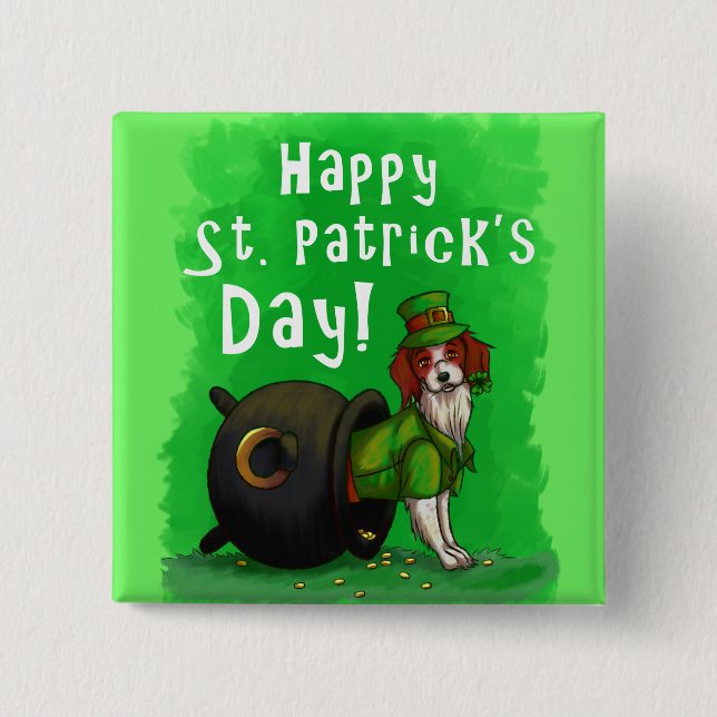 Lucky St. Patrick's Day Dog Button (Vorderseite)