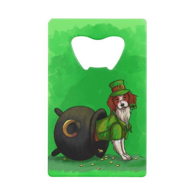 Lucky St. Patrick's Day Dog Geldbeutel Flaschenöffner (Vorderseite)