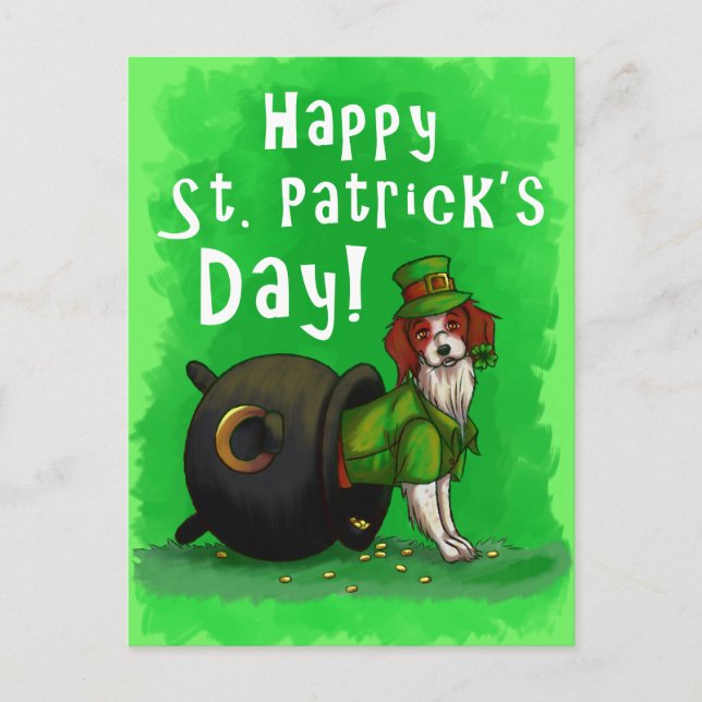 Lucky St. Patrick's Day Dog Postkarte (Vorderseite)