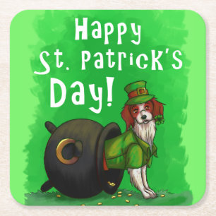 Lucky St. Patrick's Day Dog Rechteckiger Pappuntersetzer