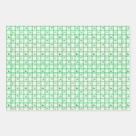 Lucky St Patricks Day Green Kariert Clove Geschenkpapier Set