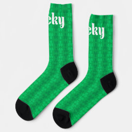 Lucky St. Patrick's Day Green Shamrock Pattern Socken