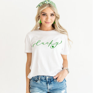 Lucky St. Patrick's Day Niedlich Green Script Shir T-Shirt