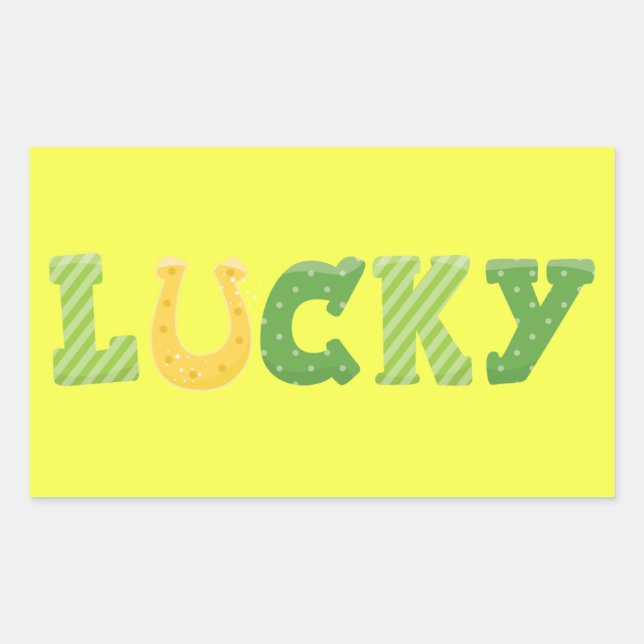 Lucky St. Patrick's Day Rechteckiger Aufkleber (Vorderseite)