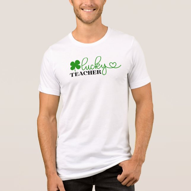 Lucky St Patrick's day Teacher t-shirt Tri-Blend Shirt (Vorderseite)