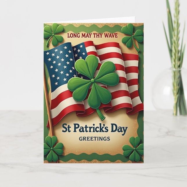 Lucky St Patricks Day Wave Karte (Vorderseite)