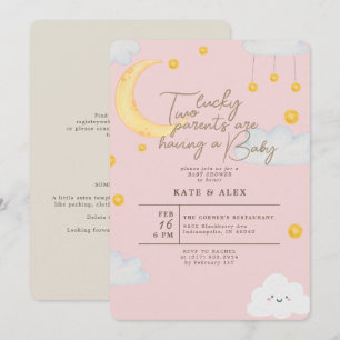 Lucky St Patrick's Girl Pink Baby Shower Einladung