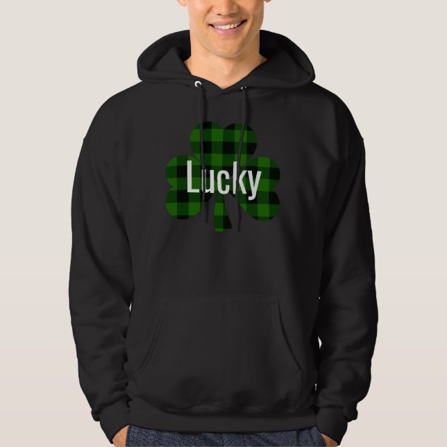 Lucky St. Patty's Kleeblatts | grün kariert Hoodie (Vorderseite)