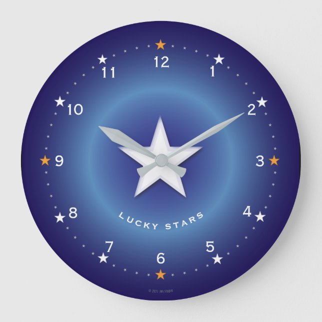 Lucky Stars Acrylmauer Große Wanduhr (Vorderseite)