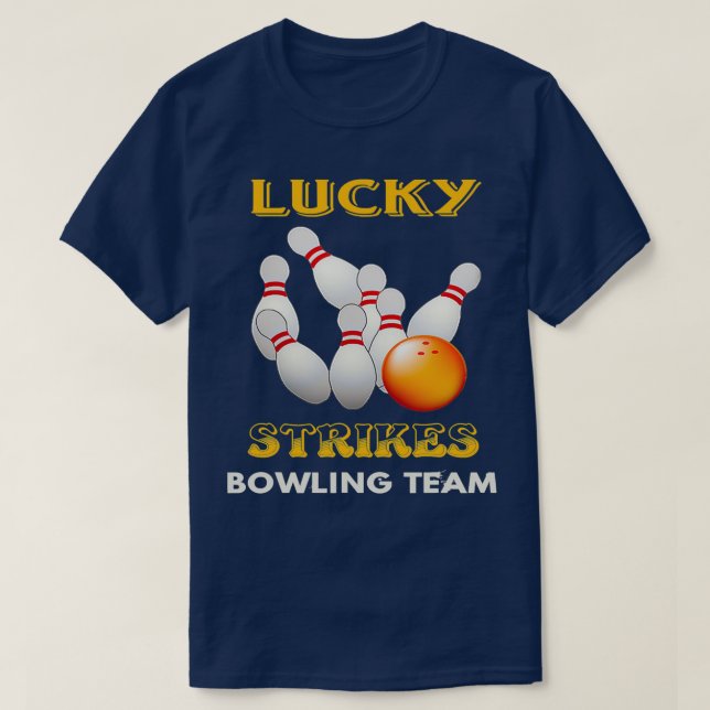 Lucky Strikes Bowling Team Retro Jugend T T-Shirt (Design vorne)