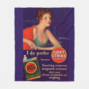 Lucky Strikes Zigarettenwerbung aus den 1920er Jah Fleecedecke