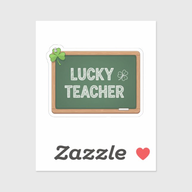 Lucky Teacher Blackboard St Patrick's Day Sticker (Blatt)