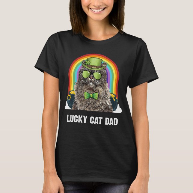 Lucky Turkish Van Cat Dad St Patricks Day T-Shirt (Vorderseite)