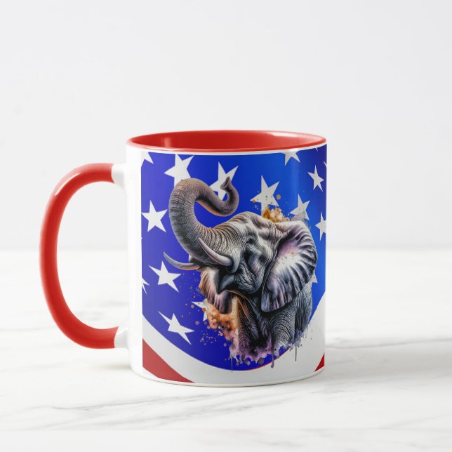 Lucky USA Elephant Mug par NickysArt (Gauche)