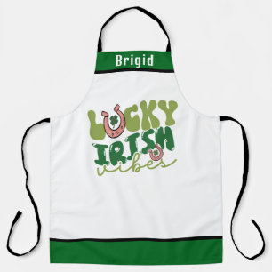 Lucky Vibes Irish Schürze - Personalisiert St. Pad