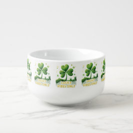 Lucky Vibes Only Yarn Clover St Patrick's Day Große Suppentasse