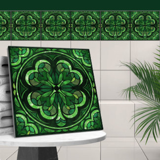 Lucky Vier-Blatt Kleeblatt Luxus Fliese