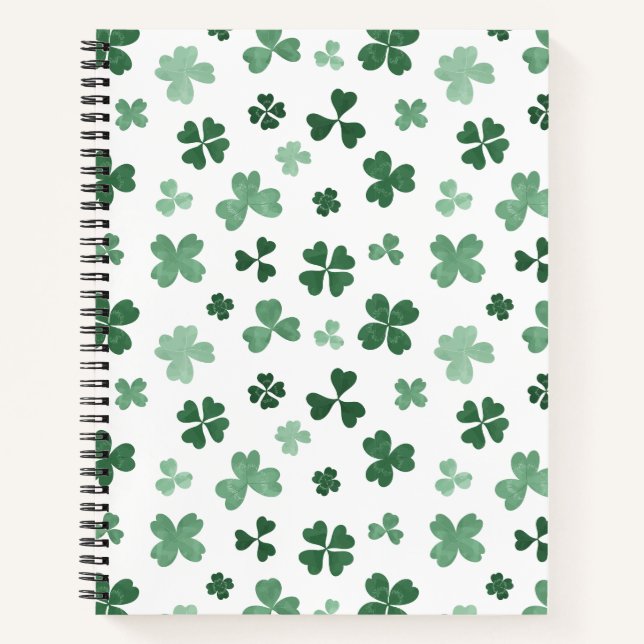 Lucky Vier-Leaf-Muster-Notebook Notizbuch (Vorderseite)