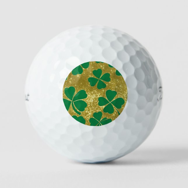 Lucky Vierblättriges Kleeblatt Golfball (Vorderseite)