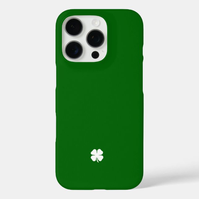 Lucky Vierblättriges Kleeblatt Green Custom Irish iPhone 16 Pro Hülle (Rückseite)