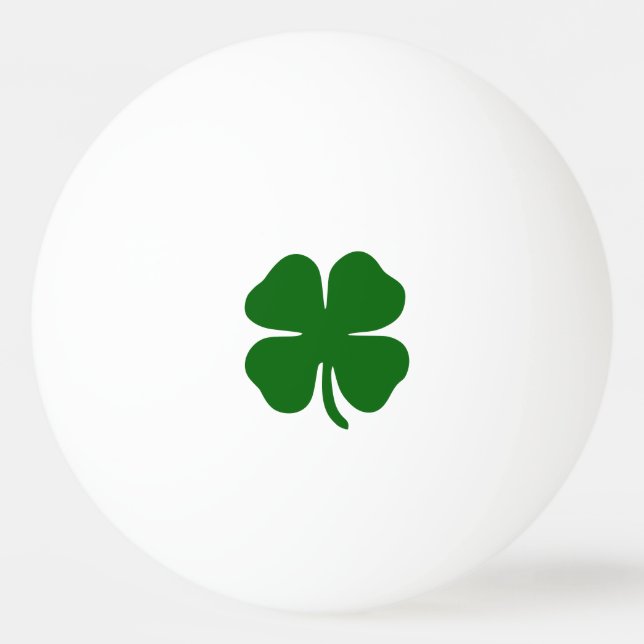 Lucky Vierblättriges Kleeblatt Green Minimalistisc Tischtennisball (Vorderseite)