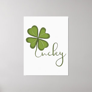 Lucky Vierblättriges Kleeblatt Leinwanddruck