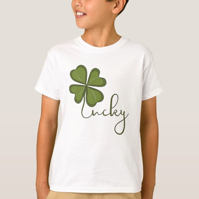 Lucky Vierblättriges Kleeblatt T-Shirt (Vorderseite)
