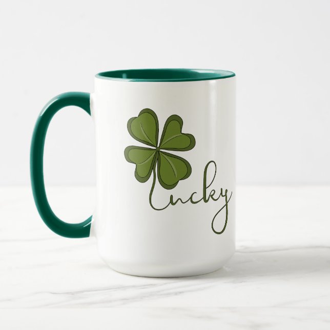 Lucky Vierblättriges Kleeblatt Tasse (Links)