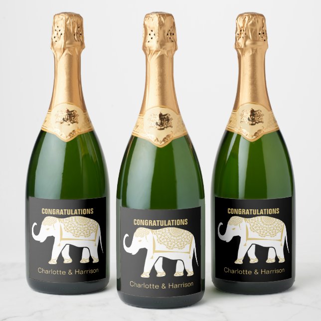 Lucky White Thai Elephant Personalisiert (Flaschen)