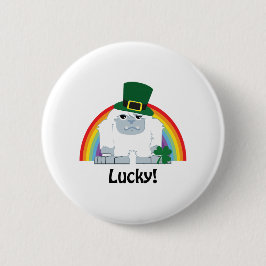 Lucky Yeti Leprechaun Button