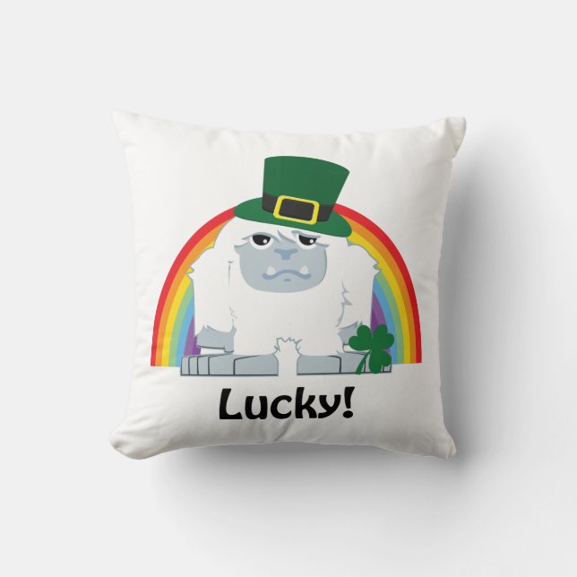 Lucky Yeti Leprechaun Kissen (Vorderseite)