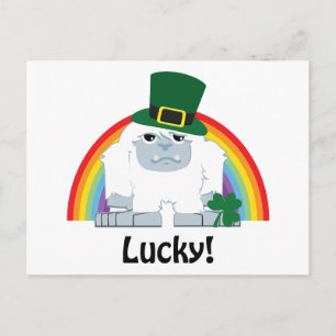 Lucky Yeti Leprechaun Postkarte