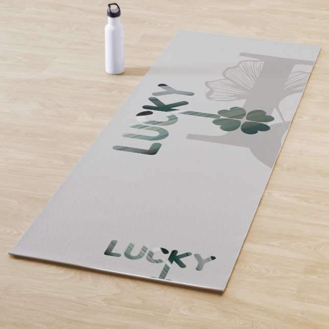 LUCKY Yoga Mat Abstrakt Art Black Green Emerald Yogamatte (Beispiel)