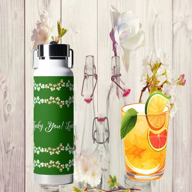 Lucky You Green Kleeblatts St. Patricks Day Irish Trinkflasche (Lucky You Green Shamrocks Saint Patricks Day Irish Water Bottle)