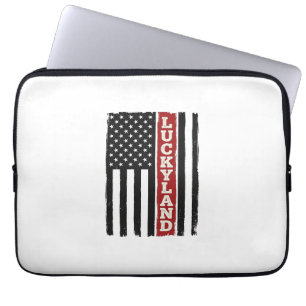 Luckyland Vertikale Patriotische Flagge Vintage Laptopschutzhülle