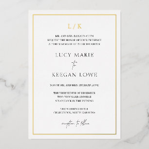 Lucy Classic Elegante Wedding Folieneinladung