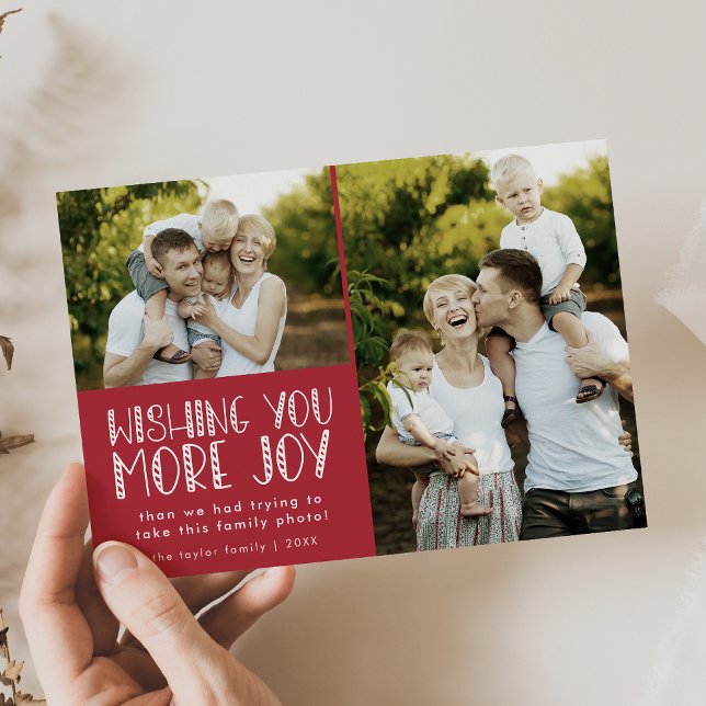 LUCY Dark Red Fun Family Foto Weihnachten (LUCY Dark Red Fun Family Photo Funny Christmas Holiday Card)