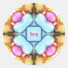 LUCY EASTER ~ WOW! Hübsche Eier zu Ostern Runder Aufkleber