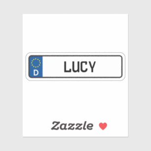 Lucy German Car License Plate Aufkleber