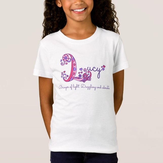 Lucy Girls L Name bedeutet Monogramm Tee (Vorderseite)