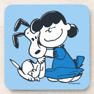 Lucy Hugging Snoopy Getränkeuntersetzer