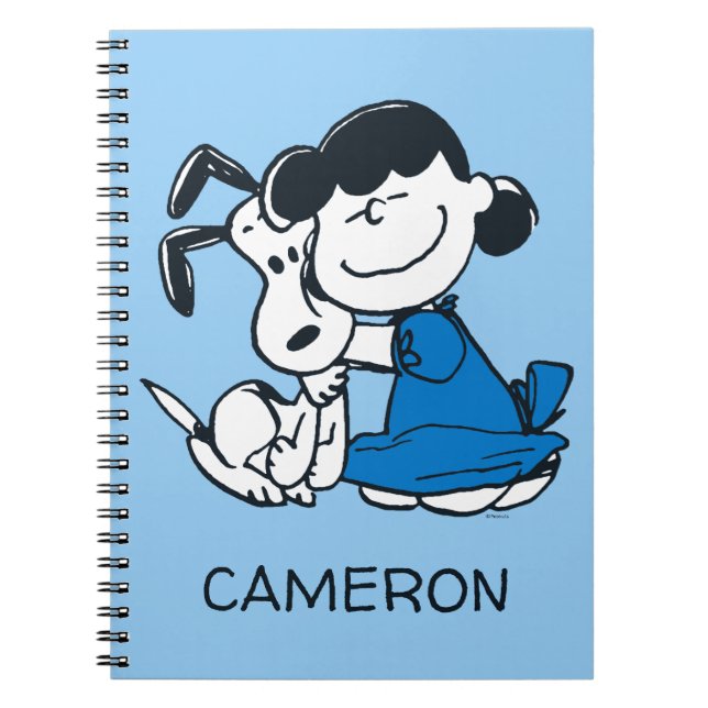 Lucy Hugging Snoopy Notizblock (Vorderseite)