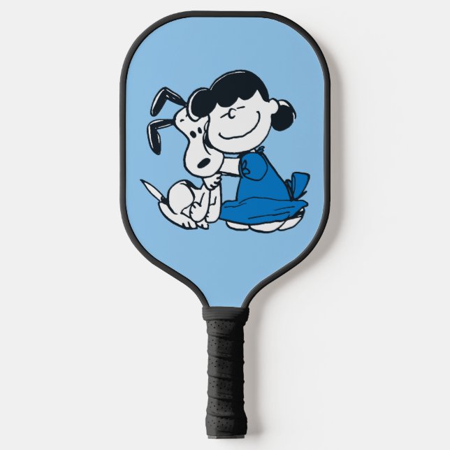 Lucy Hugging Snoopy Pickleball Schläger (Vorderseite)