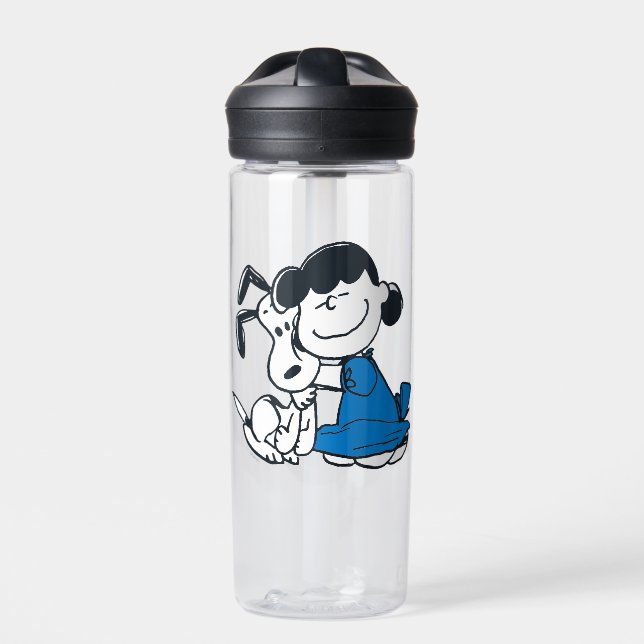 Lucy Hugging Snoopy Trinkflasche (Vorderseite)