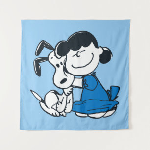 Lucy Hugging Snoopy Wandteppich