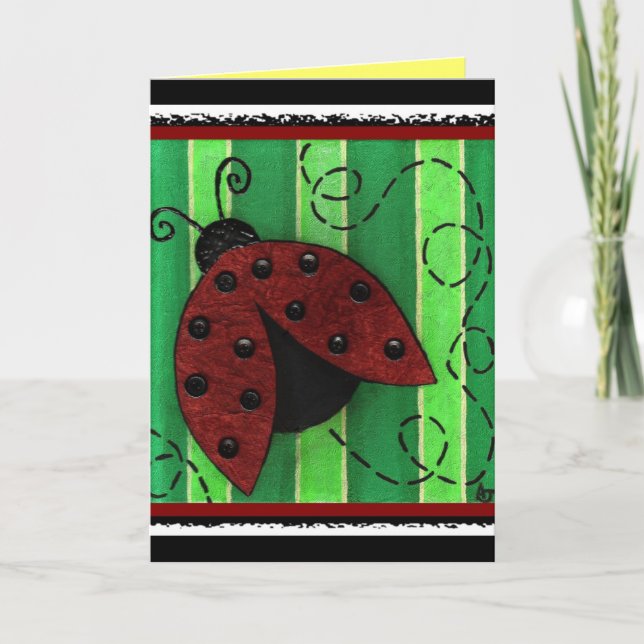 Lucy la coccinelle - carte de voeux/invitation de (Devant)