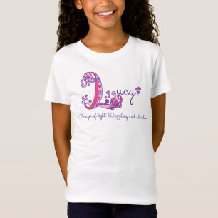 Lucy-Mädchen L Namensbedeutungsmonogrammt-stück T-Shirt